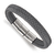 Gray Woven Leather and Stainless Steel Polished 8-inch with 0.5-inch
Extension Bracelet