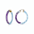 14K Yellow Gold Over Sterling Silver Painted Hoops in Blue and Purple