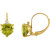 10K Yellow Gold Peridot and Diamond Heart Leverback Earrings 2.23ctw