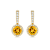 Yellow Citrine 14K Yellow Gold Over Sterling Silver Round Drop Earrings