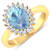1.15ctw Blue Aquamarine and Diamond 14K Yellow Gold Halo Ring