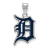 Rhodium Over Sterling Silver MLB Detroit Tigers LogoArt Enameled Pendant