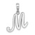 Rhodium Over 14k White Gold Polished Script Letter M Initial Pendant