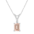 7x5mm Emerald Cut Morganite with Diamond Accent 14k White Gold Pendant
With Chain