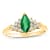 0.69ctw Emerald and Diamond Ring in 14k Yellow Gold