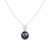 7-8mm Black Cultured Freshwater Pearl Sterling Silver Pendant W/Chain