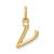 10K Yellow Gold Polished Letter v Initial Charm