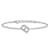 Rhodium Over 14k White Gold Diamond Sideways Letter B Bracelet