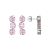 Pink Cubic Zirconia Platinum Over Silver October Birthstone Earrings 8.21ctw