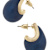 Riley Gold Tone Marbled Resin Navy Earrings