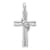 Rhodium Over 10k White Gold Diamond Cross Pendant