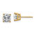 14K Yellow Gold 2.25ct. 6.0mm Cushion D E F Pure Light Moissanite Earrings