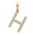 14k Yellow Gold Diamond Letter H Initial Pendant