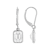 Moissanite Emerald-Cut Solitaire Drop Earrings in Platinum-Enhanced
Sterling Silver