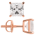White Cubic Zirconia 14k Rose Gold Studs With Velvet Gift Box 3.00ctw