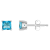 4mm Princess Cut Blue Topaz 14k White Gold Stud Earrings