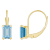 6x4mm Emerald Cut Aquamarine 10k Yellow Gold Drop Earrings