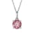 Pink Moissanite Sterling Silver Solitaire Pendant With Chain, 0.50ct