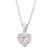 Pink And White Cubic Zirconia Rhodium Over Silver Children's Heart
Pendant With Chain 0.49ctw