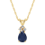 7x5mm Pear Shape Sapphire with Diamond Accents 14k Yellow Gold Pendant
With Chain