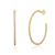 Textured Bead C-Hoop Earrings In 14K Gold Over Brass