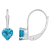 5mm Heart Shape Blue Topaz Rhodium Over 10k White Gold Drop Earrings