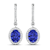 2.18ctw 14K White Gold Tanzanite and White Diamond Halo Earrings