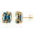 10K Yellow Gold London Blue Topaz Medusa Earrings 3.10ctw