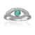 Emerald with Moissanite Accents Rhodium Over Sterling Silver Evil Eye
Halo Ring