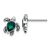 Rhodium Over Sterling Silver Antiqued Crystal May Birthstone Turtle Earrings