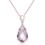 Morganite Color CZ Teardrop Pendant In 18K Rose Gold Over Sterling Silver