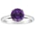 8mm Round Amethyst Rhodium Over Sterling Silver Ring