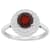7mm Round Garnet And White Topaz Accents Rhodium Over Sterling Silver
Double Halo Ring
