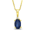 0.40ctw Oval Blue Sapphire and Round White Diamond Accent Pendant 14k
Yellow Gold