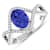 1.33ctw Violet Tanzanite and Diamond 14K White Gold Halo Ring