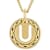Cardano Initial U Pendant Necklace In 18K Gold Over Bronze