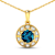 2.05ctw 14K Yellow Gold Blue London Blue Topaz and White Diamond Pendant
with 18 inch Cable Chain
