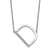 Rhodium Over 14k White Gold Sideways Diamond Initial D Pendant Cable
Link 18 Inch Necklace