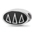 Sterling Silver LogoArt Delta Delta Delta Oval Greek Letters Bead
