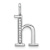 14K White Gold Diamond Lower Case Letter H Initial Pendant