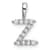 Rhodium Over 14K White Gold Lab Grown Diamond Letter Z Initial Pendant