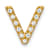 10k Yellow Gold 0.116 cttw Diamond Letter V Initial Charm
