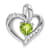 Rhodium Over 10k White Gold 0.99 ctw Peridot and Accent Diamond Heart Pendant