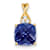 10k Yellow Gold 1.715 cttw Checkerboard Lab Created Blue Sapphire
Birthstone and Diamond Pendant