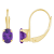 6x4mm Oval Amethyst 10k Yellow Gold Drop Earrings