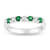 Emerald and Diamond 14k White Gold Band Ring 0.50ctw