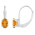6x4mm Oval Citrine Rhodium Over 10k White Gold Drop Earrings
