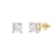 White Cubic Zirconia 14k Yellow Gold Studs With Velvet Gift Box 2.00ctw