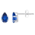 6x4mm Pear Shape Lab Created Sapphire Rhodium Over 10k White Gold Stud Earrings