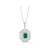 Rachel Zoe CZ Octagon Medallion Necklace in Rhodium Over Sterling Silver